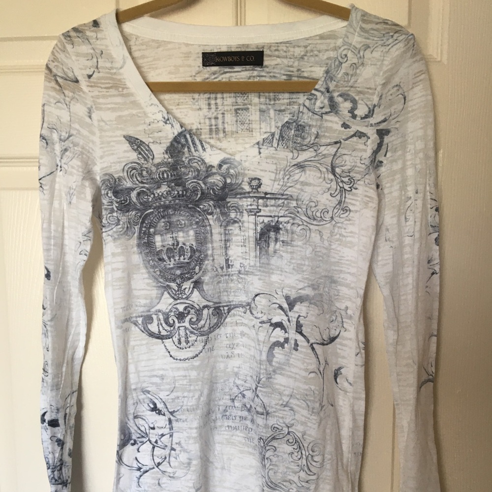 Kowboys Womens Long Sleeve Graphic T-shirt Sz Med